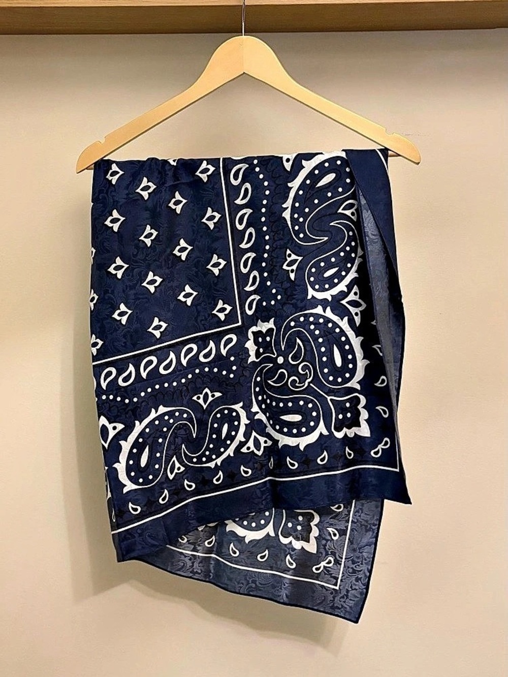 The Schaefer Outfitter Paisley Wild Rag Scarf Blue & White - Picture 2 of 3